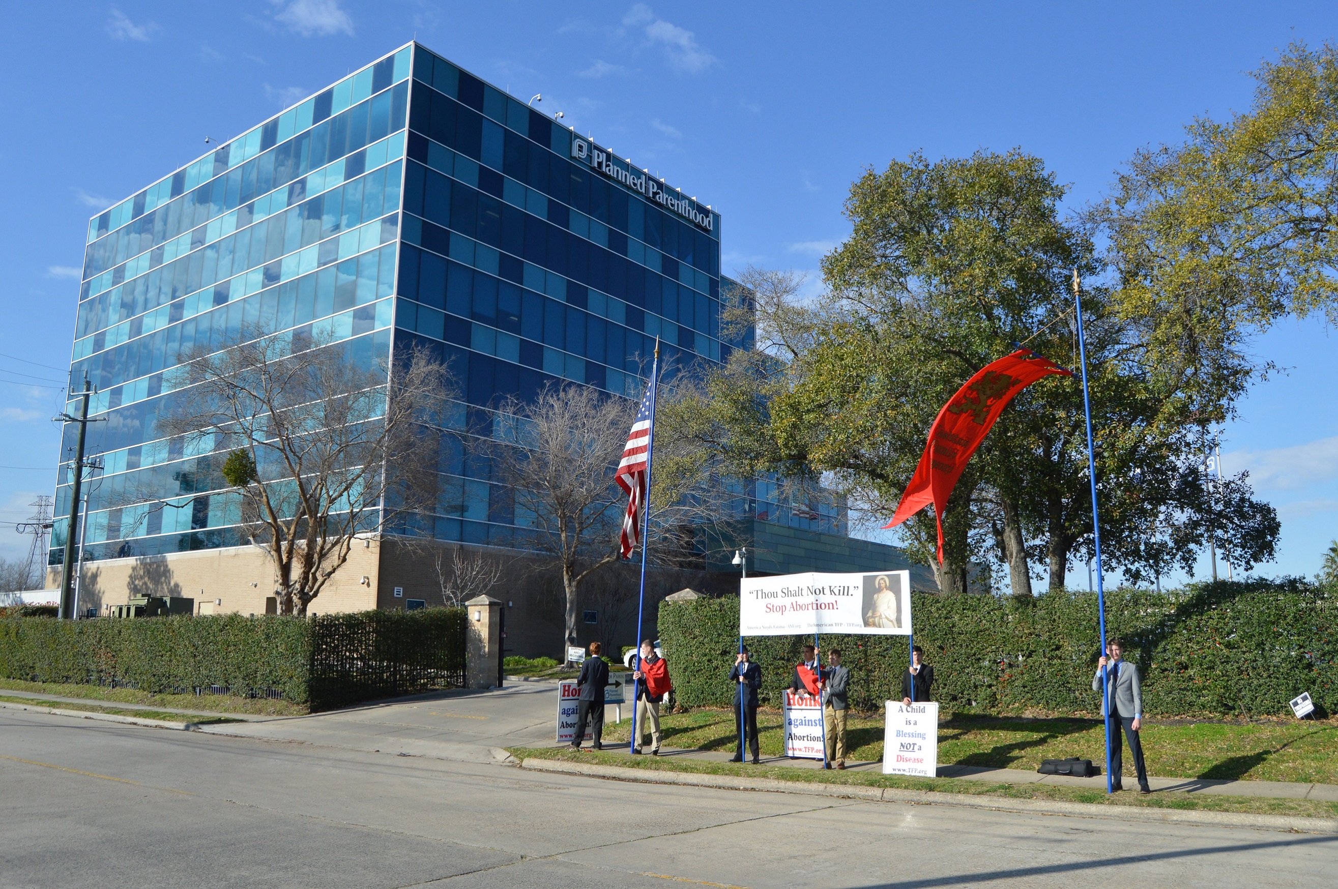 TFP in front of Planned Parenthood